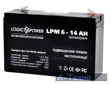 Батарея к ИБП LogicPower LPM 6В 14 Ач (4160) - купить в магазине цифровой техники a-techno.com.ua